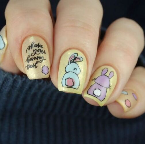 Bunny Easter nail art