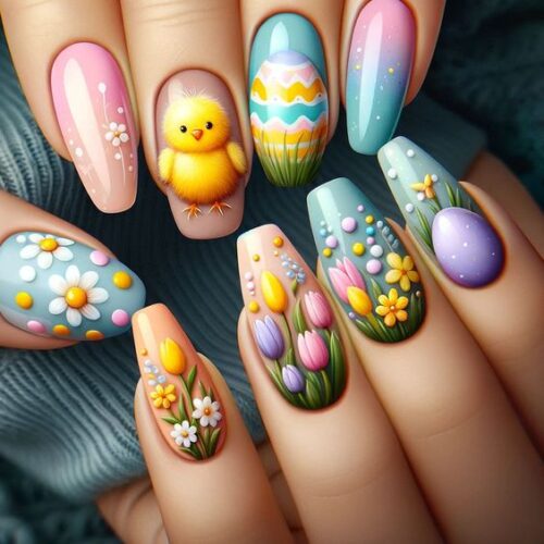 Easy Easter Nails